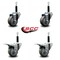 Service Caster 3'' Gray Poly Swivel 3/4'' Expanding Stem Caster Set 2 Total Lock Brakes, 4PK SCC-EXTTL20S314-PPUB-2-S-2-34 - alternate 2